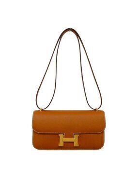 Hermes Constance Elan Miroir Epsom Gold Shoulder Bag